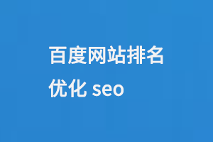 百度網(wǎng)站排名優(yōu)化seo